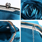 Roslyn Luxy Moon Velour Clutch - Floral Embroidered Evening Bag