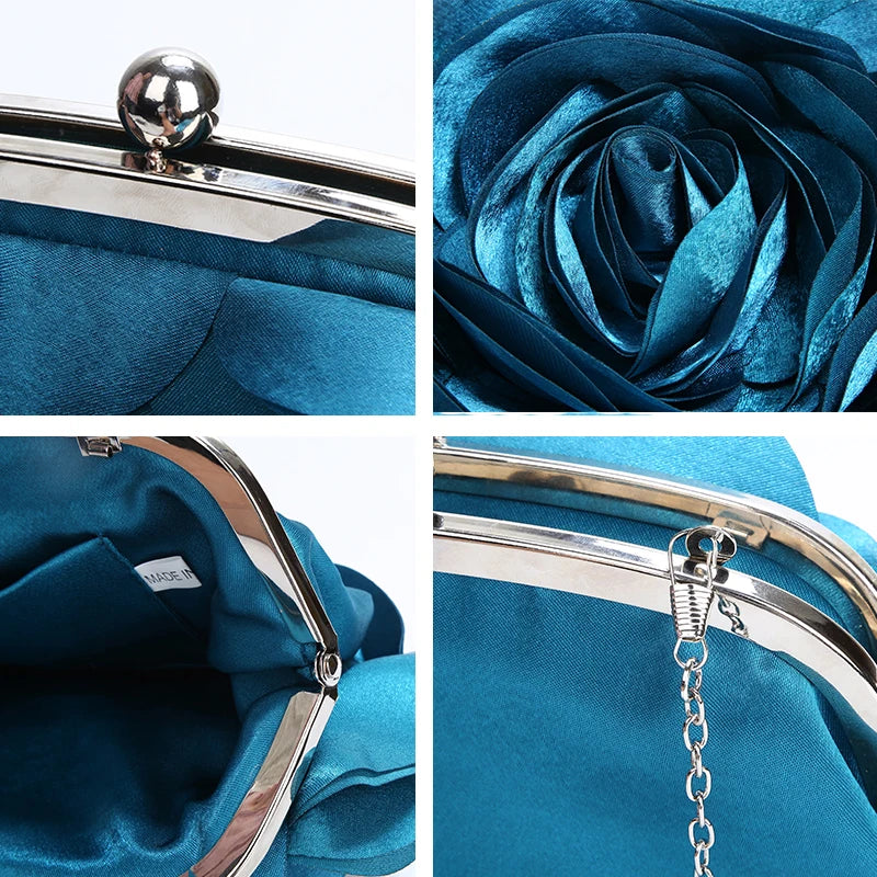 Embroidered Velour Evening Clutch