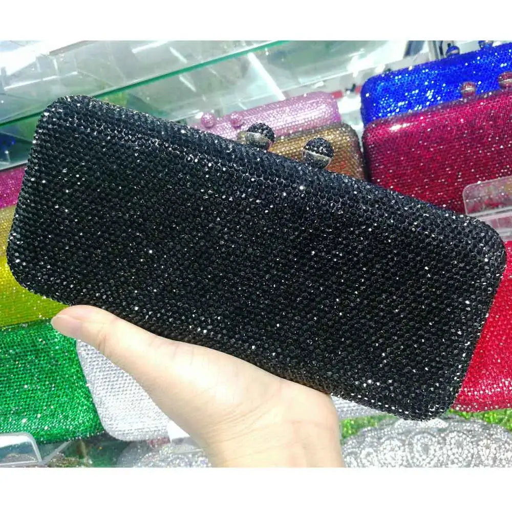 Diamond Embellished Evening Clutch Bag