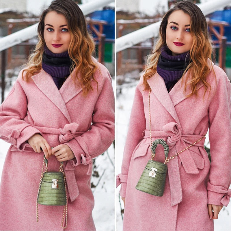 Lock Detail Square Handbag