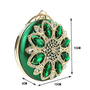 Donna Circular Floral Clutch - Microfiber Leather Evening Bag