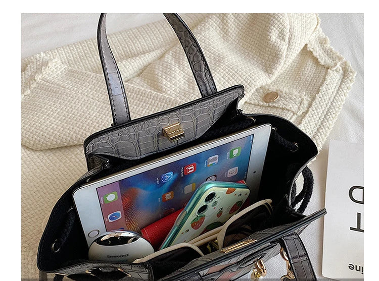 Applique Convertible Shoulder Handbag