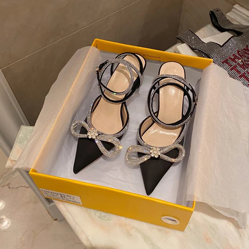Crystal Butterfly Knot Heels