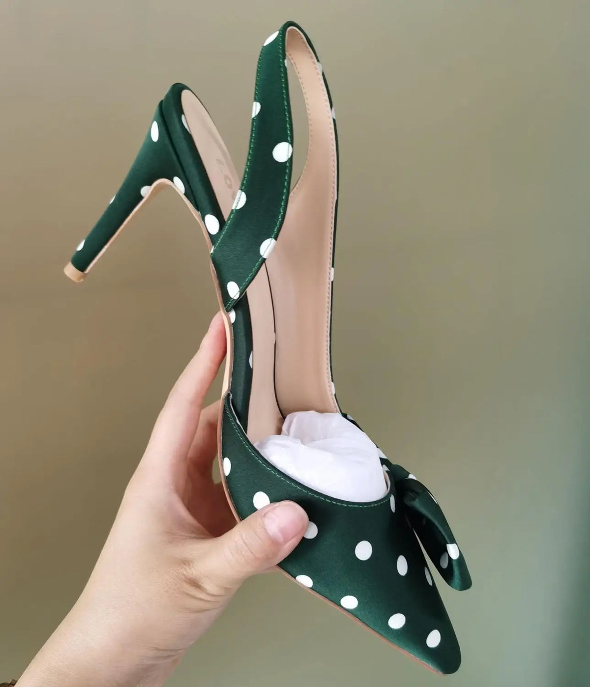Polka Dot Silk Pumps