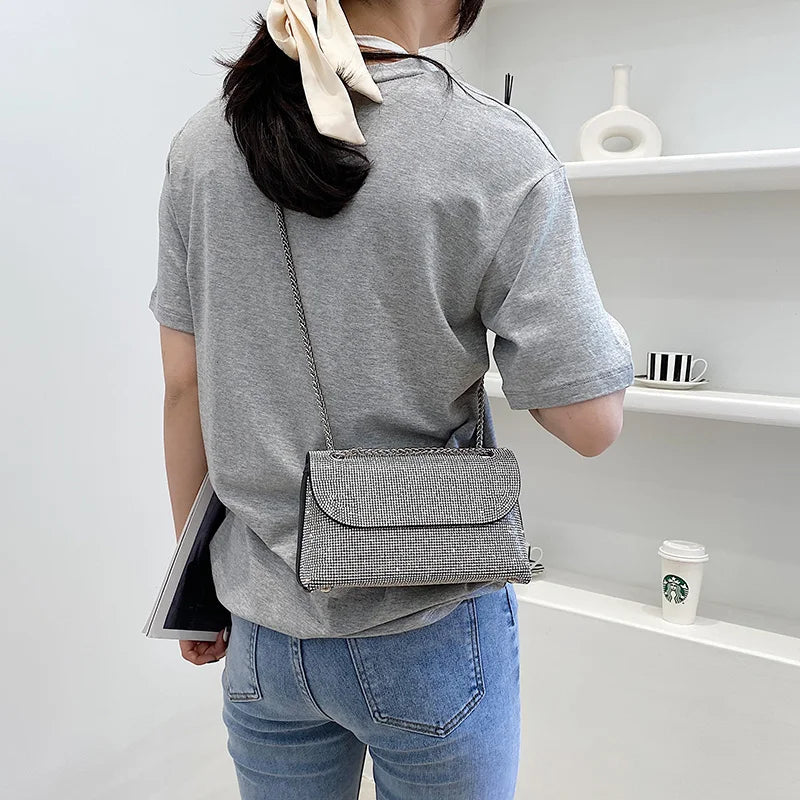 Diamond Detail Leather Handbag