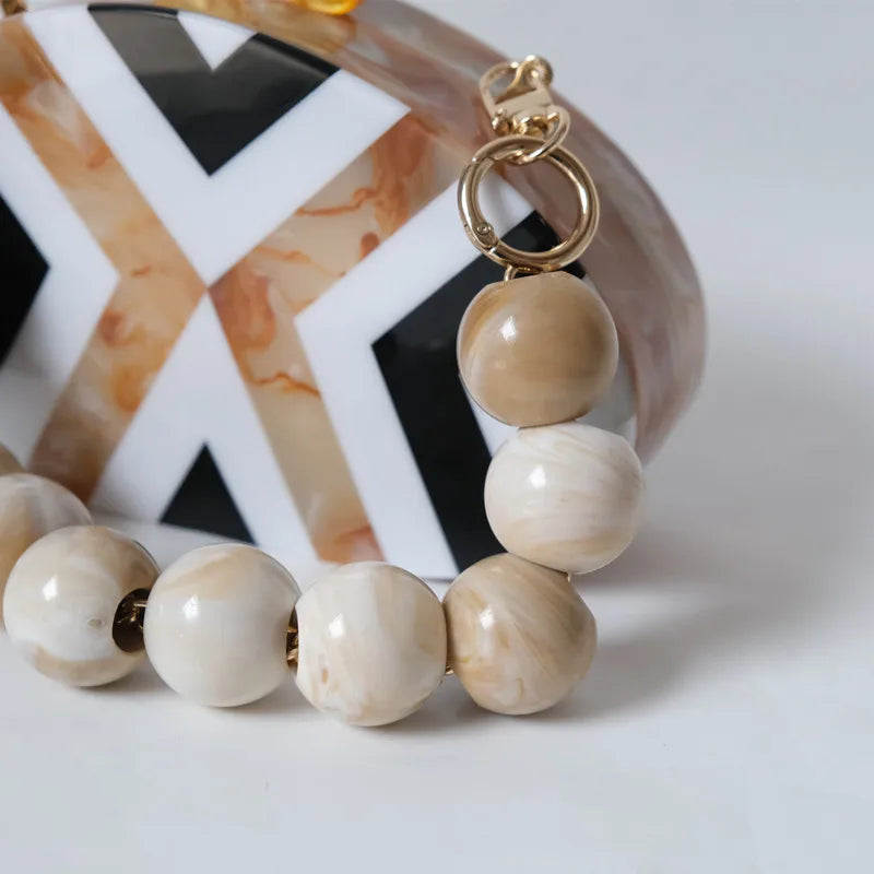 Beaded Striped Evening Clutch