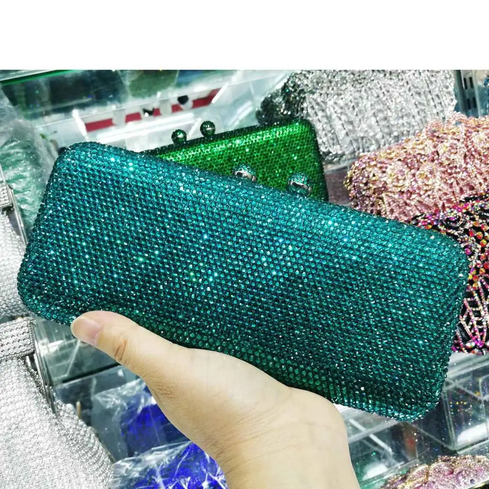 Diamond Embellished Evening Clutch Bag