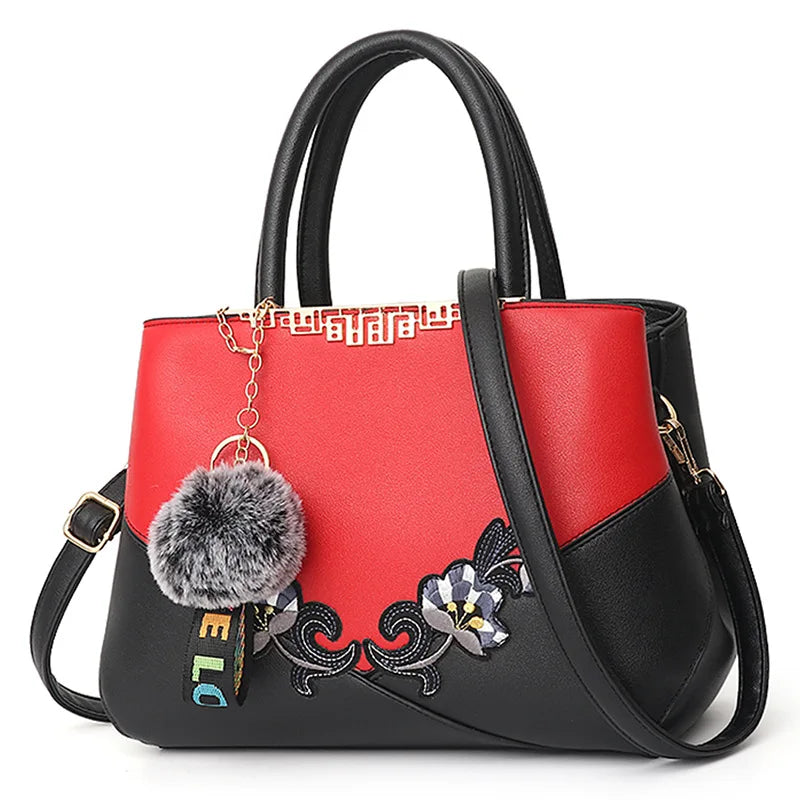 Floral Embroidered Shoulder Tote