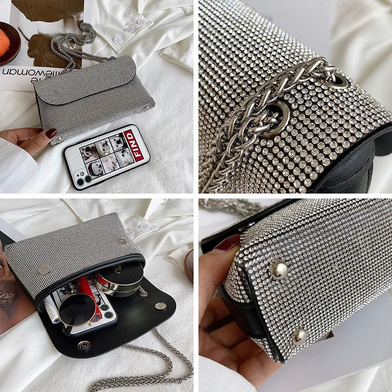 Diamond Detail Leather Handbag