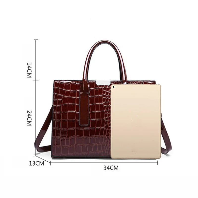 Functional PU Satchel Handbag