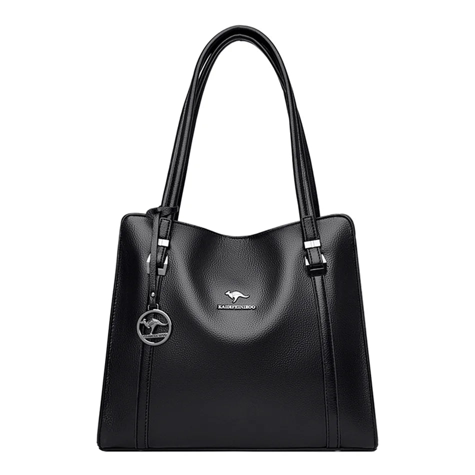 Sequined Leather Shoulder Tote