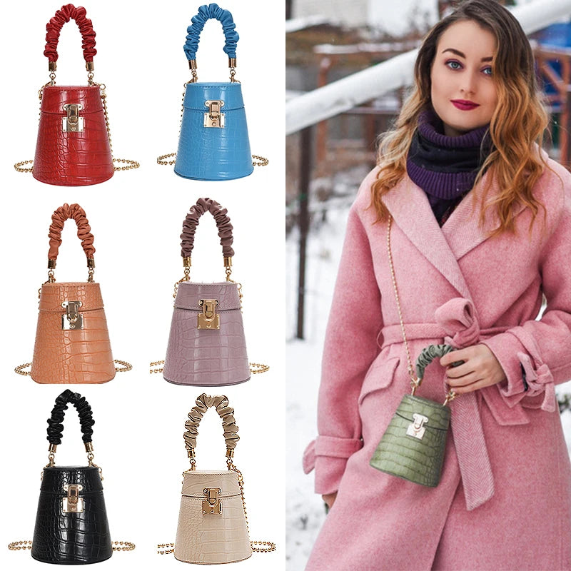 Lock Detail Square Handbag