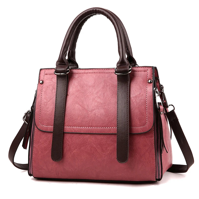Structured PU Satchel Handbag
