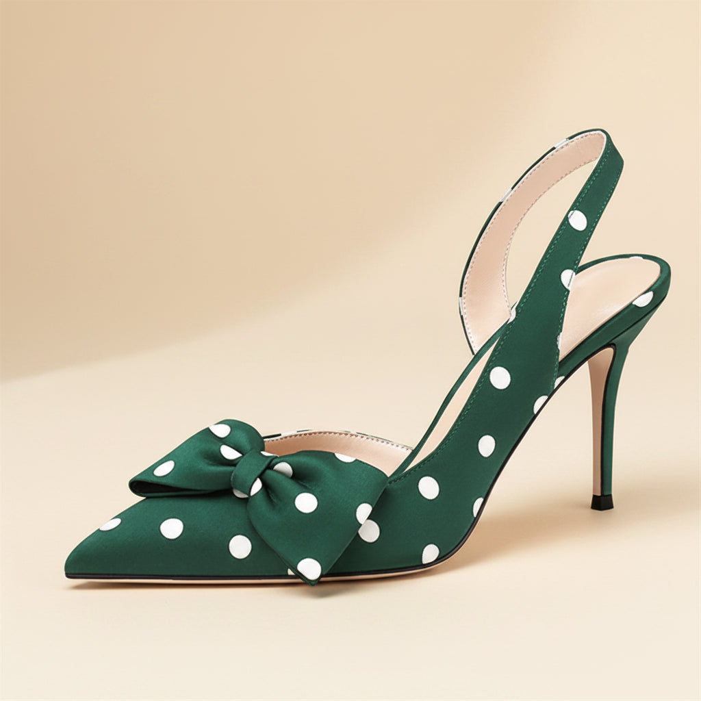 Polka Dot Silk Pumps