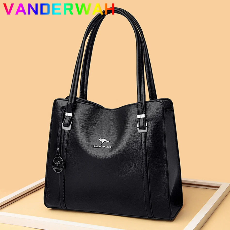 Sequined Leather Shoulder Tote
