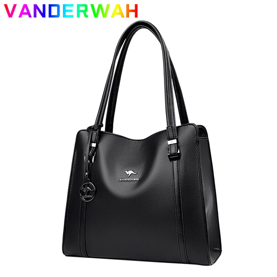 Sequined Leather Shoulder Tote