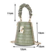 Piper ENJOININ Square PU Handbag - Lock Decorated Fashion Bag