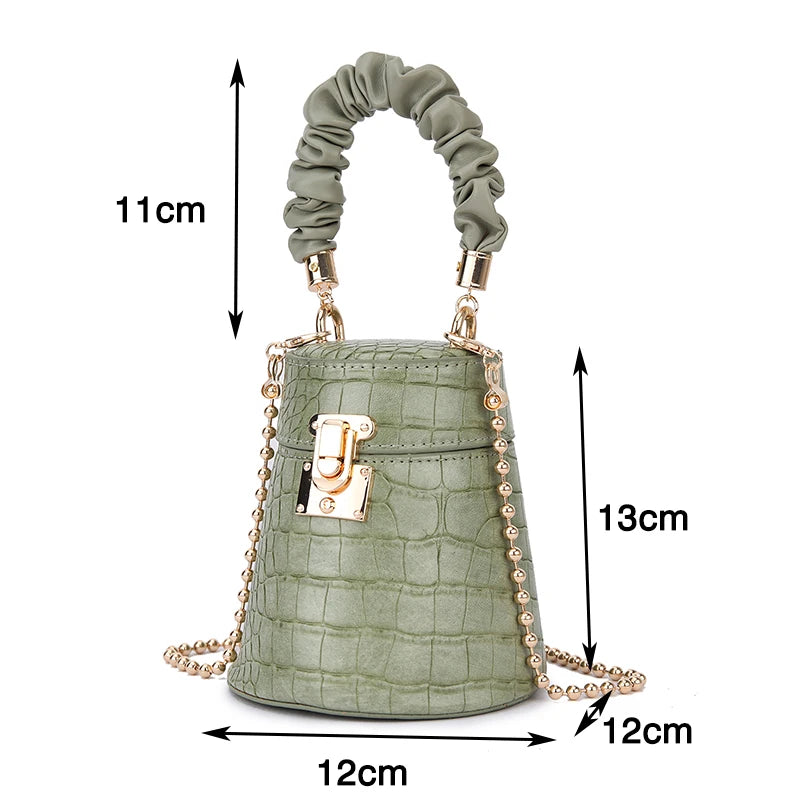 Lock Detail Square Handbag