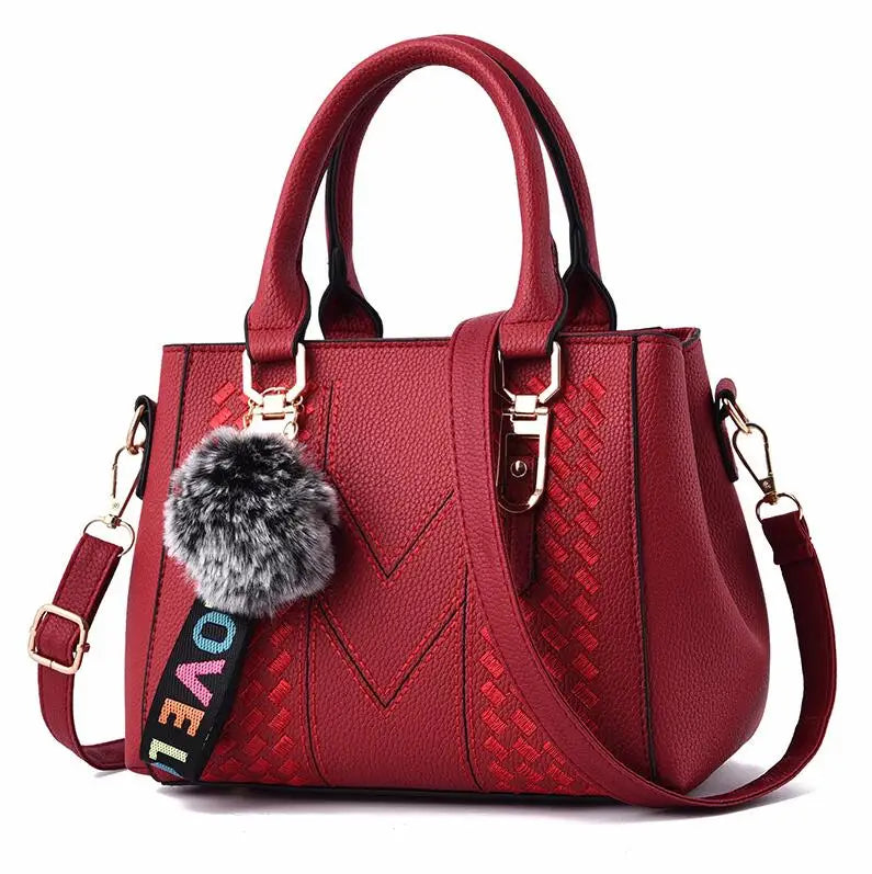 Multi-Pocket PU Satchel Bag