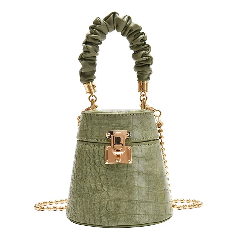 Lock Detail Square Handbag