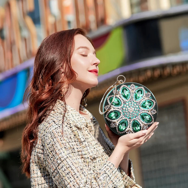 Floral Circular Evening Clutch