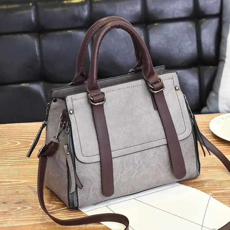 Structured PU Satchel Handbag