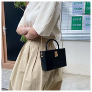 Naomi ENJOININ Square PU Shoulder Bag - Bold Modern Handbag
