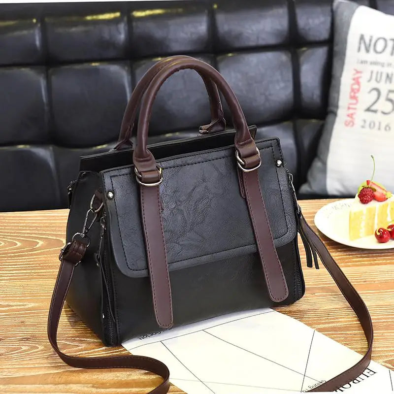 Structured PU Satchel Handbag