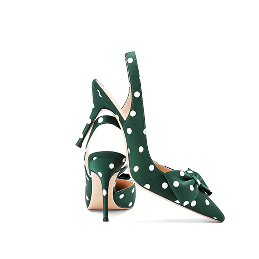 Polka Dot Silk Pumps