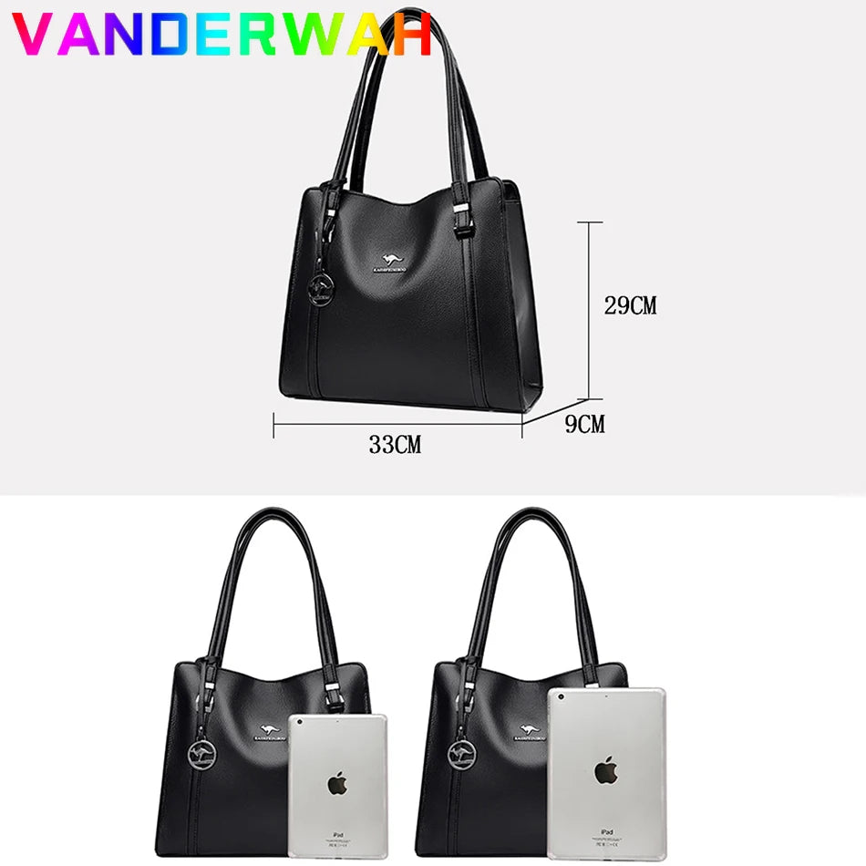 Sequined Leather Shoulder Tote