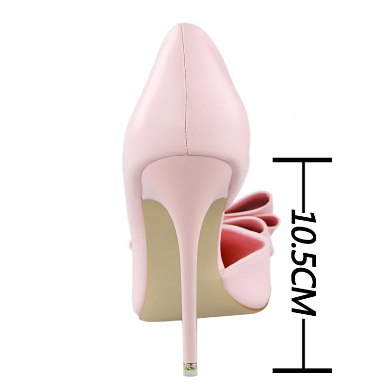 Leather Butterfly Knot Heels