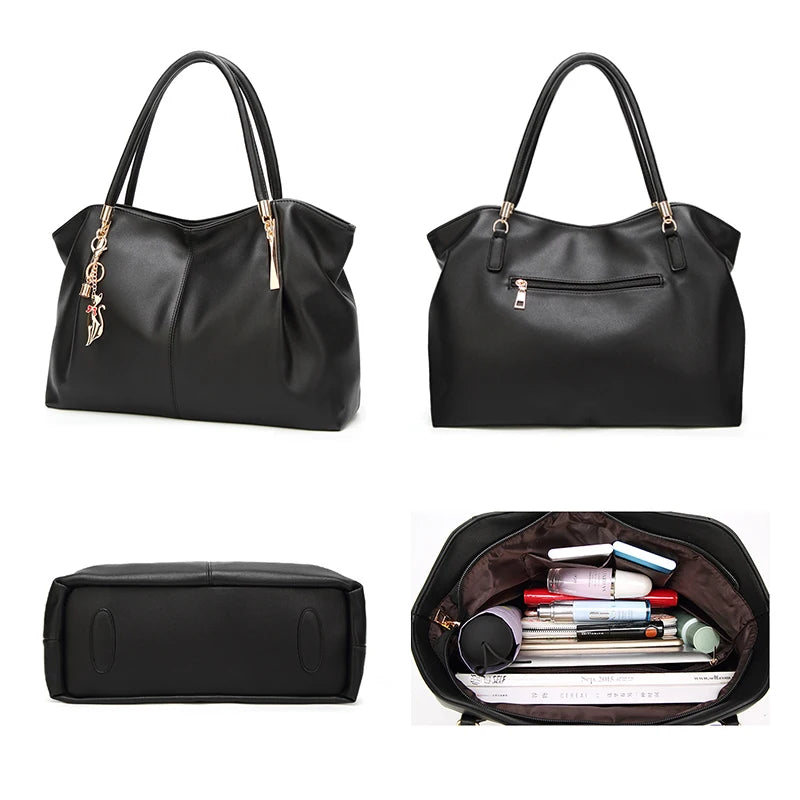 Multi-Compartment Designer Tote Handbag