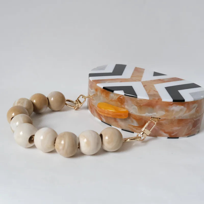 Beaded Striped Evening Clutch