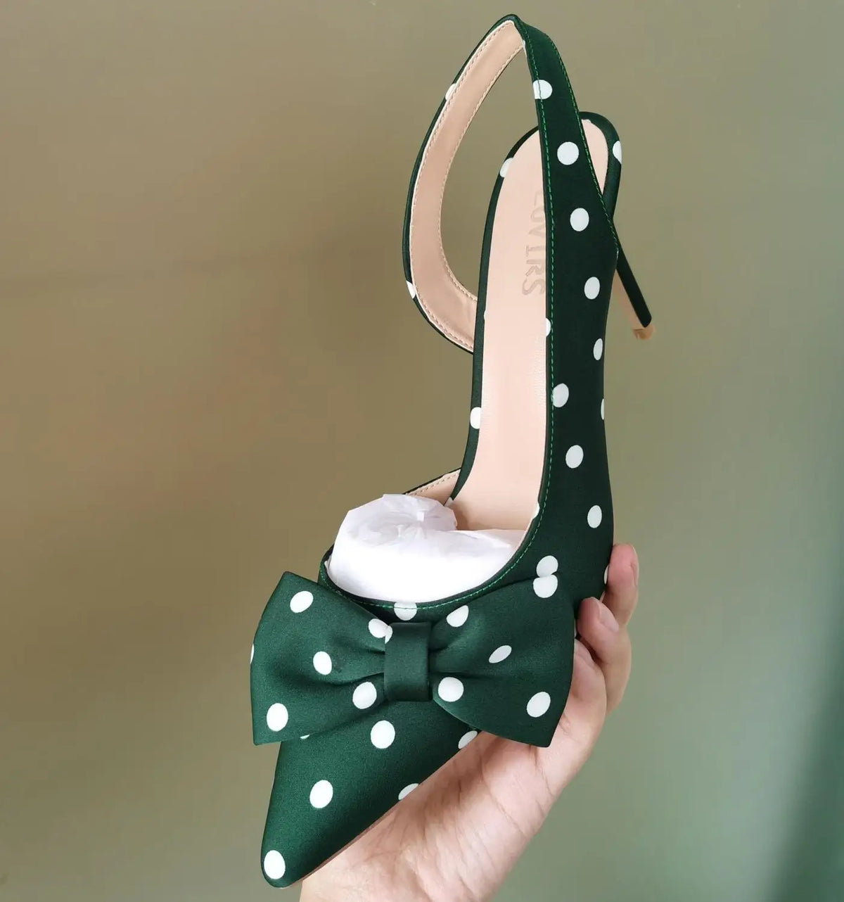 Polka Dot Silk Pumps