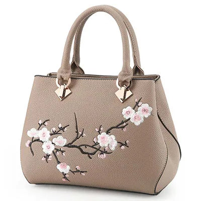 Embroidered Floral Shoulder Handbag