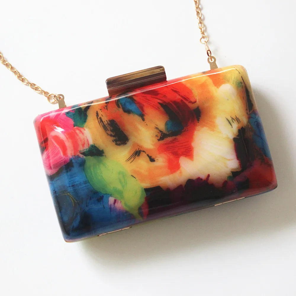 Vintage Floral Chain Clutch