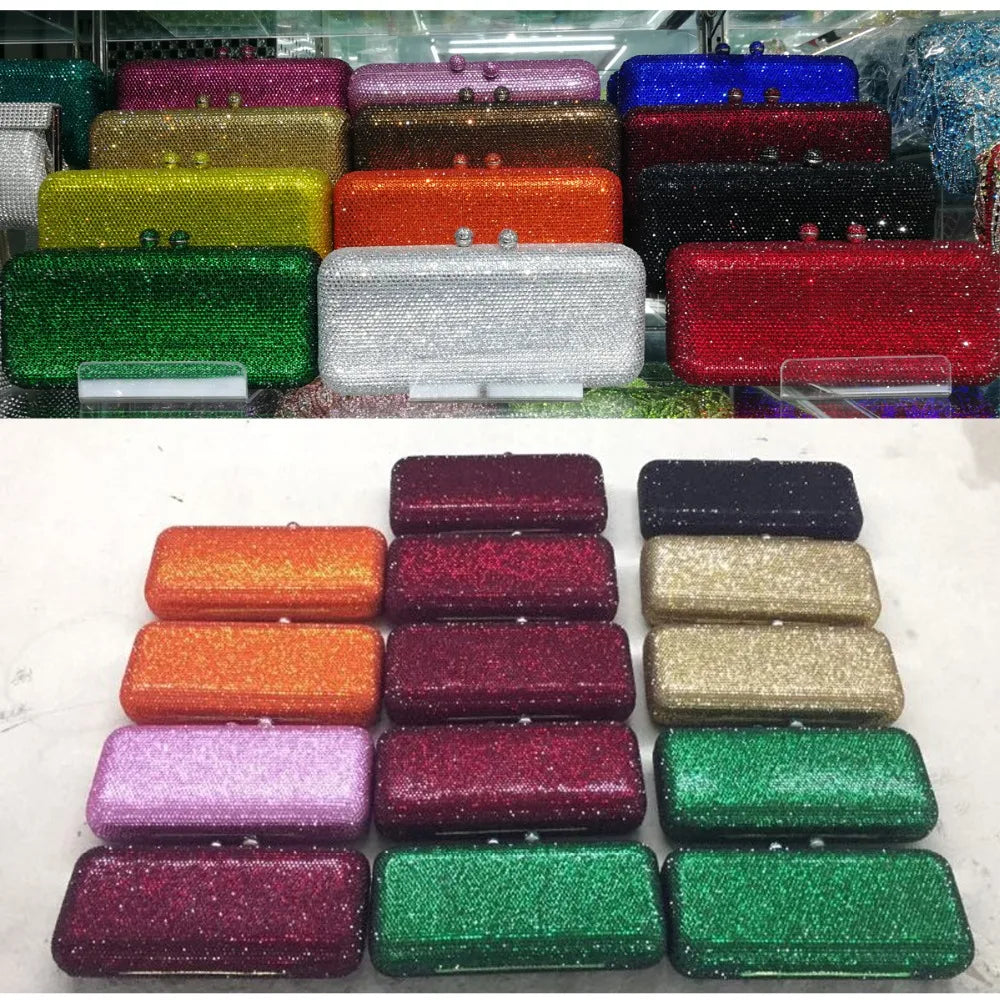 Diamond Embellished Evening Clutch Bag