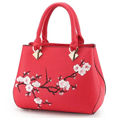 Embroidered Floral Shoulder Handbag