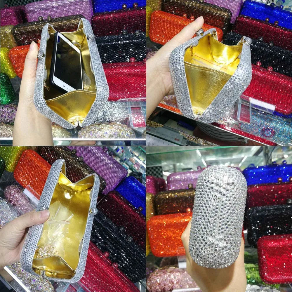 Diamond Embellished Evening Clutch Bag