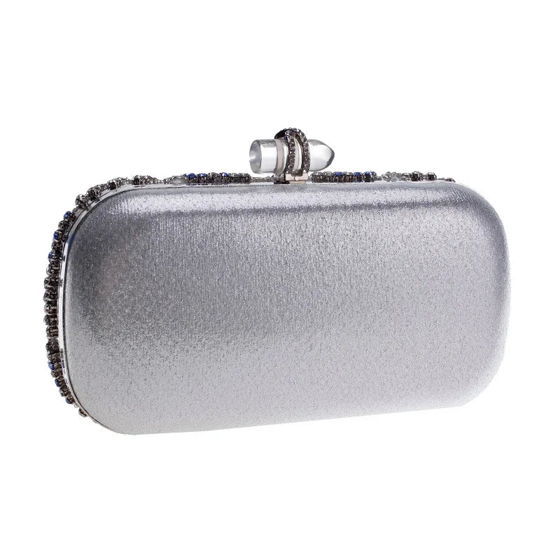 Metallic Paisley Diamond Clutch