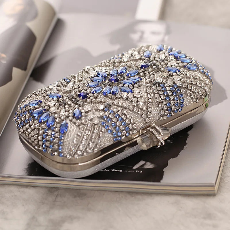 Metallic Paisley Diamond Clutch