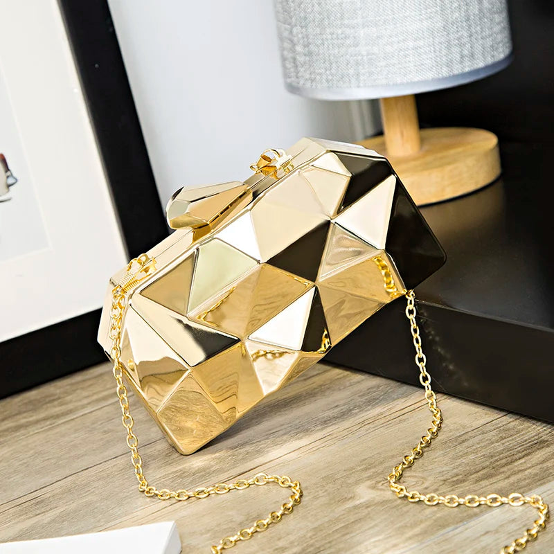 Diamond Lattice Flap Handbag