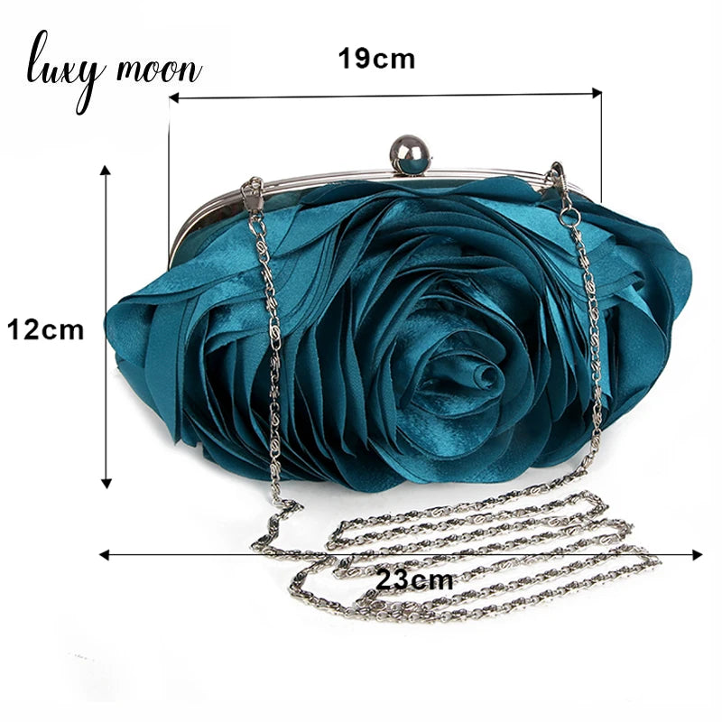 Embroidered Velour Evening Clutch
