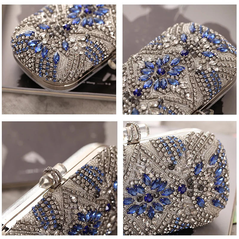 Metallic Paisley Diamond Clutch