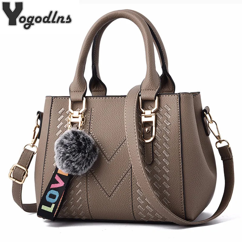 Multi-Pocket PU Satchel Bag