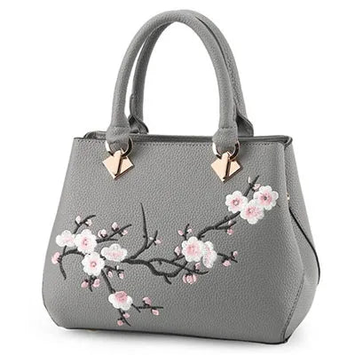 Embroidered Floral Shoulder Handbag