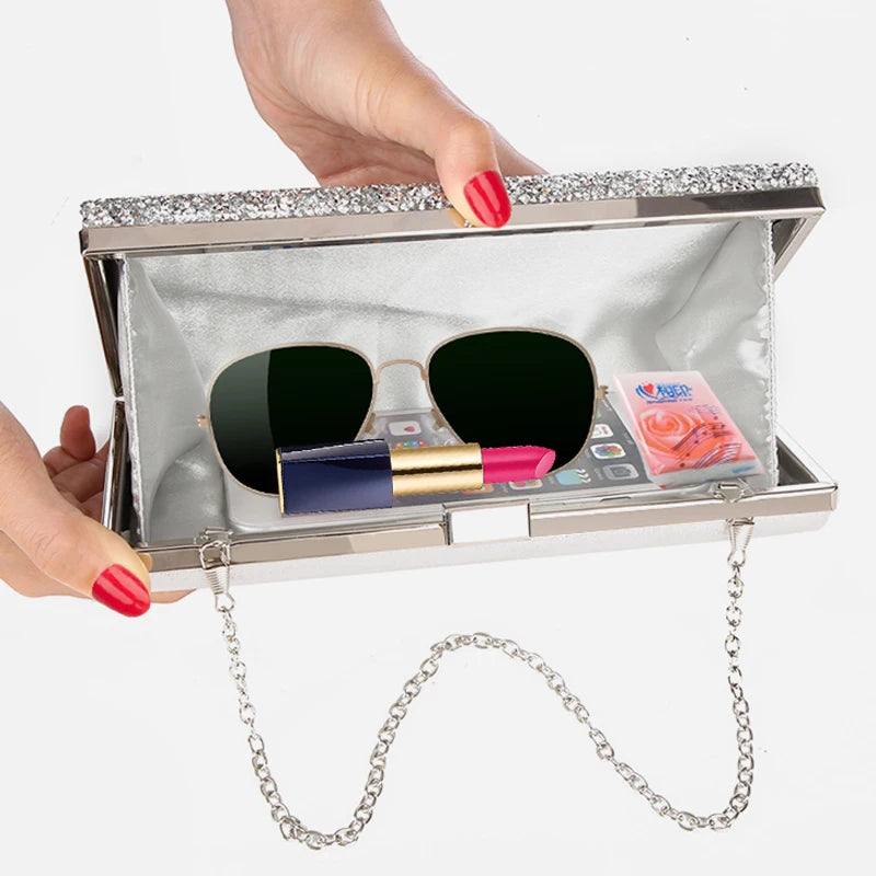 Helena Luxy Moon Diamond Clutch - Sequin Wedding Evening Bag