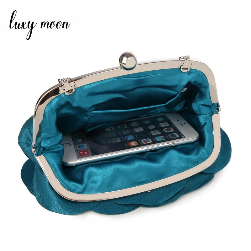 Embroidered Velour Evening Clutch