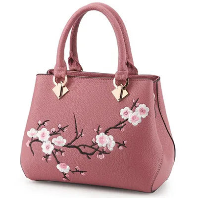Embroidered Floral Shoulder Handbag