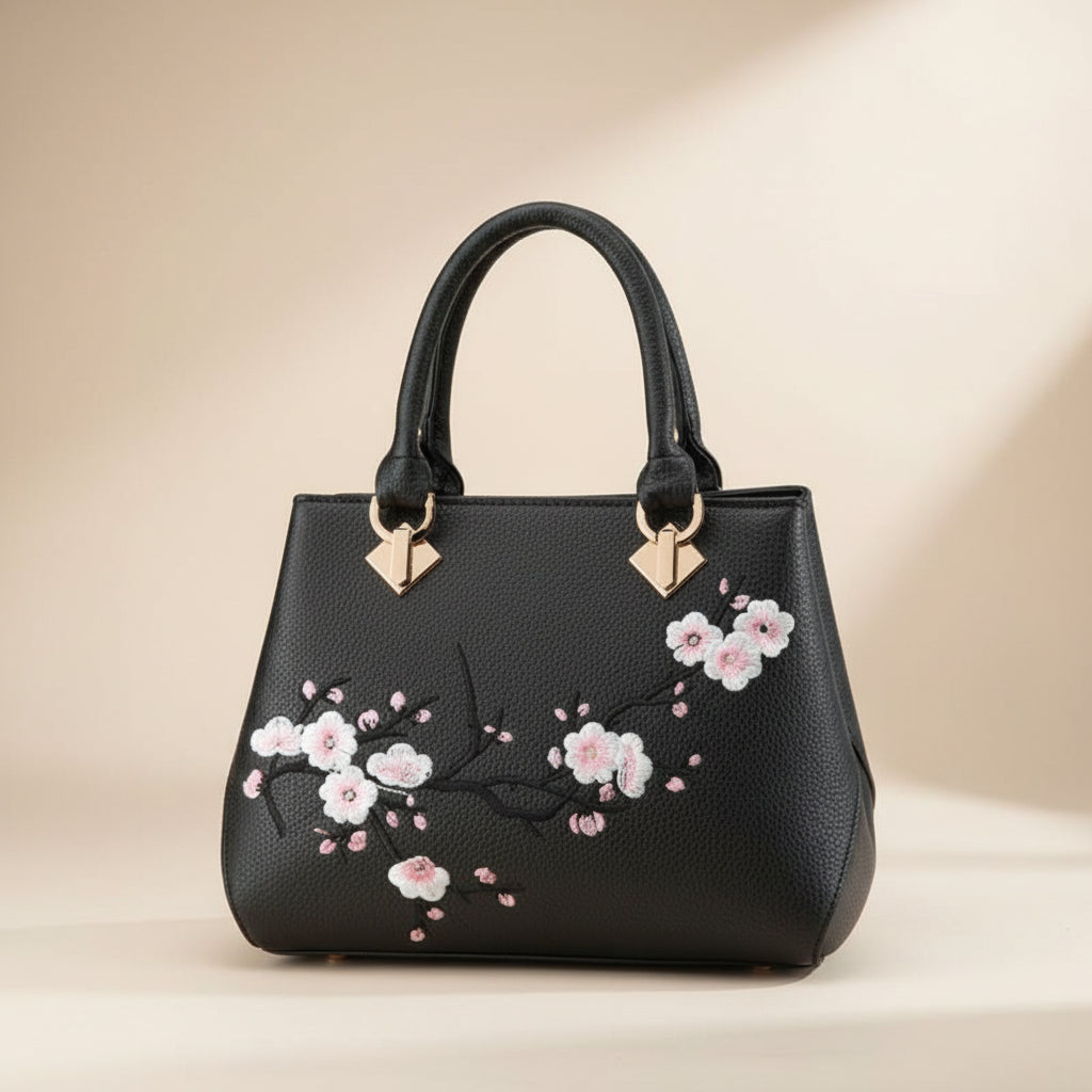 Embroidered Floral Shoulder Handbag